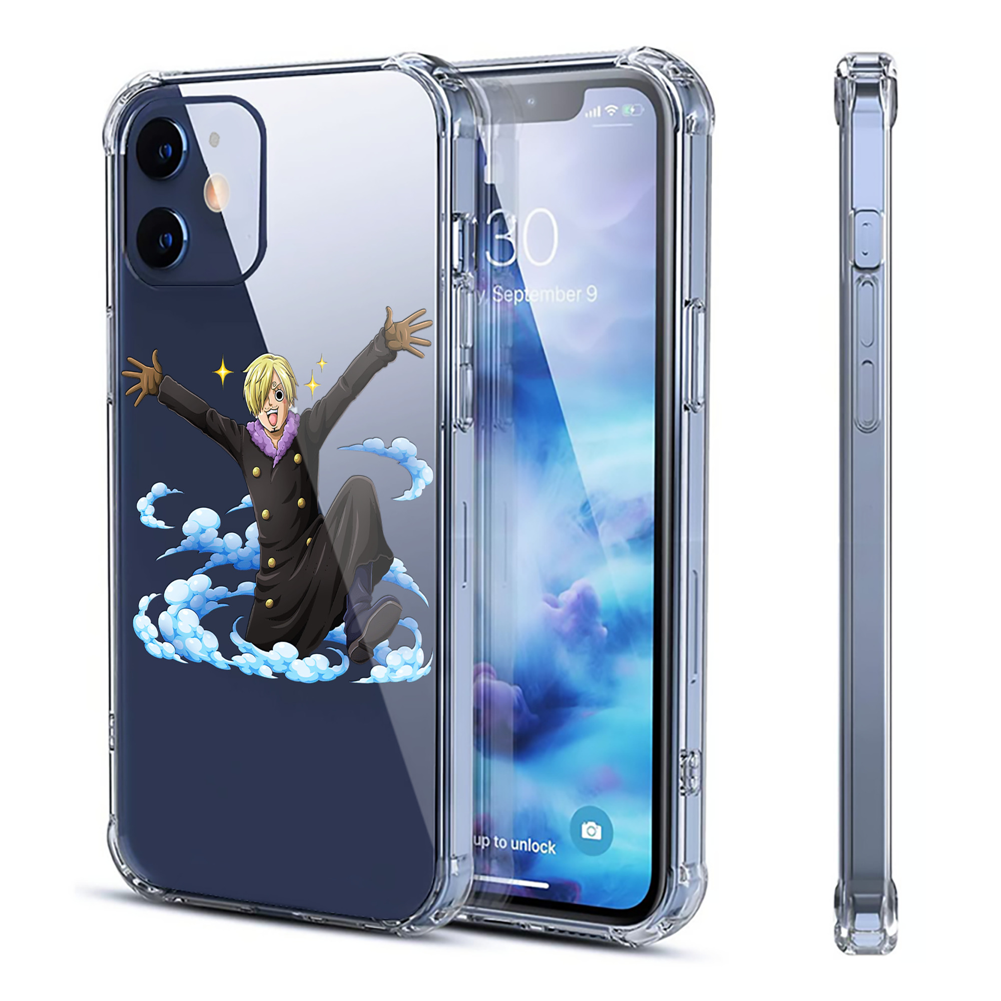 （画像用） ワンピース サンジ ONE PIECE Sanji 【iPhone 12シリーズ対応】透明スマホケース（クリアソフトケース）